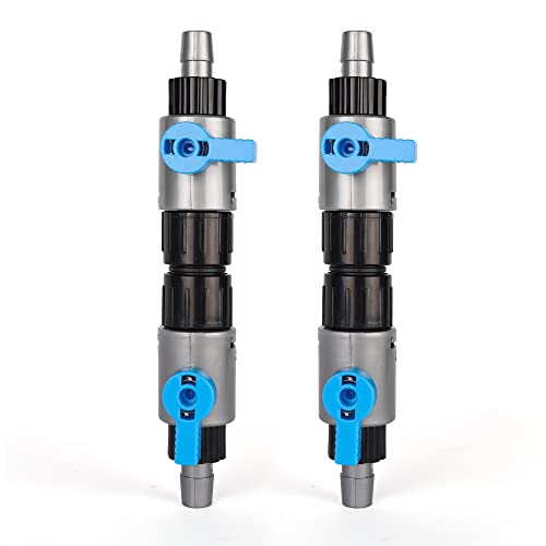 LANDEN Double Tab Connector for Aquarium, Canister Filter Hose Connector, Fish Tank Water Flow Control, Quick Release Valve, - size: 2 PCS