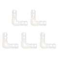 Quickun 3/16" Hose Barb 90 Degree Elbow L Fitting, Plastic 2 Way Equal Barbed Joint Splicer Mender Union Adapter Hose Fitting (Pack of 5) - size: 3/16" (5Pcs)