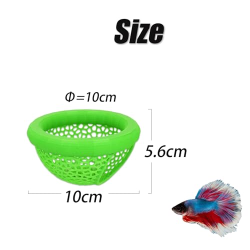 Aquarium Floating Betta Fish Skins, Betta or Shrimp Feeder, Cave and Hammock, Small Fish Feeding Rings, Aquarium Hiding Feeding Decorative Accessories (Green) - color: Green