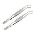 7 Inch Stainless Steel Tweezers with Curved Serrated Tip Multipurpose Forceps for Craft Repairing 2 Pack - size: 7 Inch