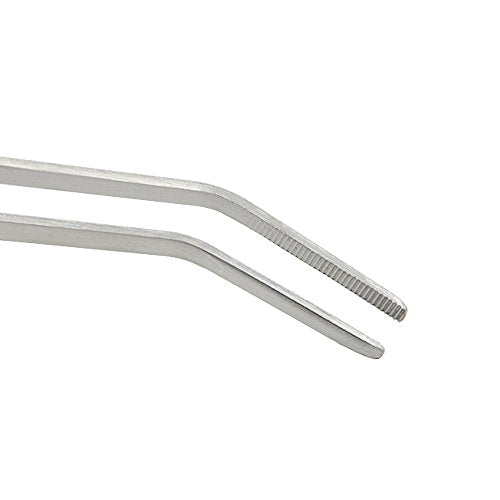 Straight and Bend Stainless Steel Super Thick Tweezers Set,Pliers Aquarium Tool Fish Tank Aquatic Plants Forceps Clip (10.5")