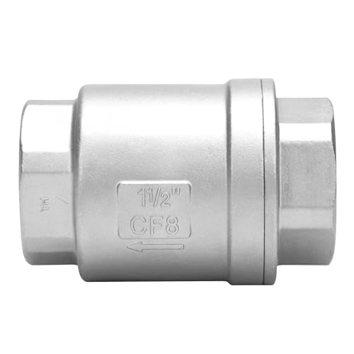 1-1/2 Inch Vertical Check Valve SUS304 Spring Loaded Check Valve in-line Low Cracking Pressure CF8M WOG 1000 - size: 1.5 Inch, style: Spring