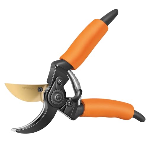 VIVOSUN 8.5" Bypass Pruning Shears for Gardening, Heavy-Duty Garden Scissors, Ultra Sharp Pruners with 3/4 in. Cut Capacity SK5 Blades, Thick Cushion-Covered Handle and Safety Lock - style: Soft Grip Pruner