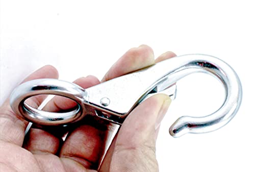 2/4Pcs Heavy Duty Stainless Steel 316 Spring Snap Hook Fixed Eye Clip Carabiner Marine Clip Dock Hardware Accessories - color: 2Pack, size: 0#