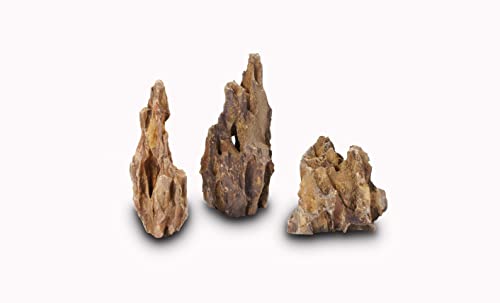LANDEN Natural Dragon Stones (16lbs, 2~8 inches,7-8pcs) for Aquascaping Terrariums, Paludariums,Vivariums, Reptile and Amphibian Enclosures - size: 01 Dragon(Ohko) Stone(2-8inch,16lbs)