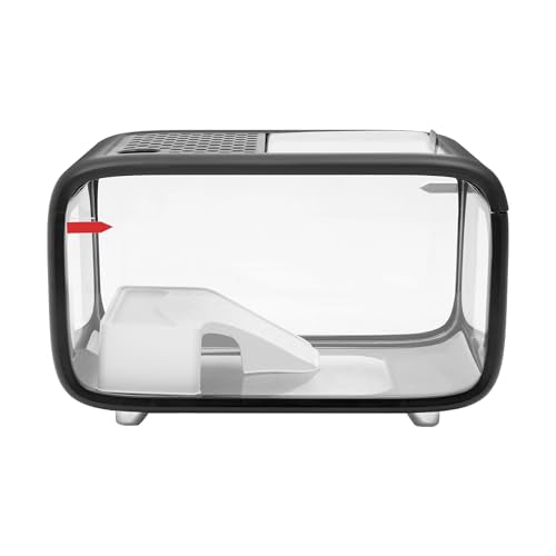 3.2 Gallon Plastic Fish Tank, Small Aquarium for Betta Fish Shrimp & Aquatic Plants, Shatterproof Mini Habitat with Clear Clarity, Desktop Decor for Home Office Plants Succulents (Black) - color: Black