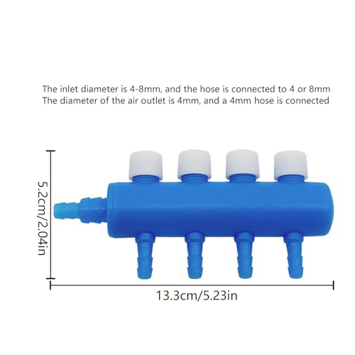 Aquarium Air Tubing Valves – Air Pump Splitter Control, Adjustable Lever Distributor | Airline Tube Connectors Fittings For Fish Tank Bubblers, Aquatic Systems, Airs Flow Management And Oxygen Supply - color: 4 heads