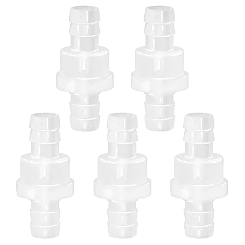 5 Packs Check Valve 3/8” (10MM) One-Way PVDF Plastic Hose Barb for Liquid Air - size: 3/8 Inch, style: 5 Pcs