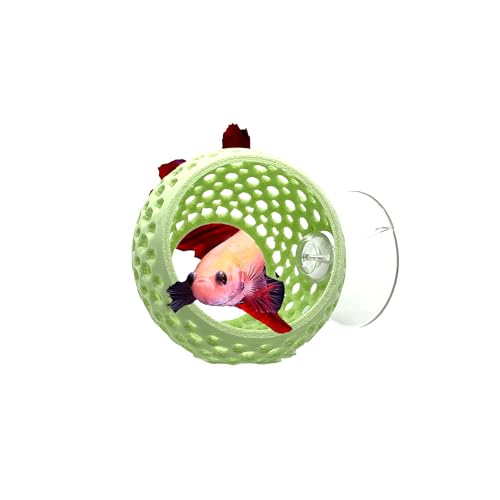 CTWPets Betta Bulb Hide | Betta Rest Fish Tank Ornament | Aquarium Cave with Suction Cup for Small Fish Tank, Betta Habitat, Shrimp Hideout, Aquatic Decor (Minty Dream) - color: Minty Dream