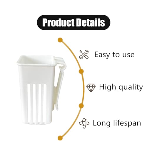 2 PCS Aquarium Plant Holder - Sturdy Hanging Planter Cups, White Fish Tank Plant Pots for Aquarium Decorations & Plant Display, White