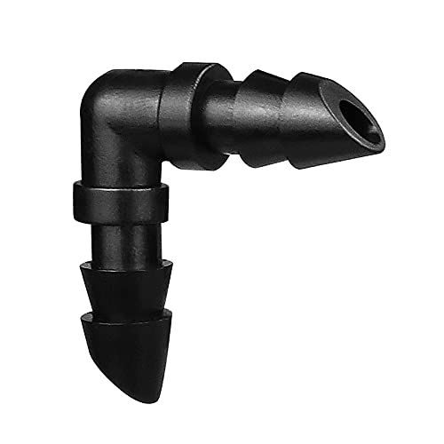 70 Pack Drip Irrigation Barbed Elbow Fittings,Barbed Connector Fits Universal 1/4" Drip Tubing, 90 Degree Drip Line Corner for Drip or Sprinkler System - size: 70P-Elbow Fittings
