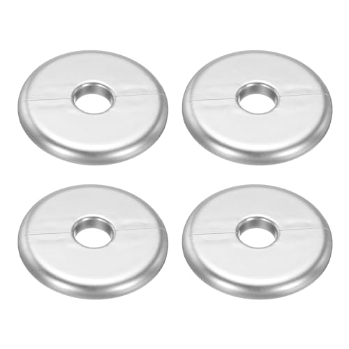 uxcell 4pcs Wall Split Flange 70mm / 2.8" OD Escutcheon Plate ABS Round Self-Adhesive Plumbing Cover Plates for 16mm / 0.6" Dia Water Pipe Faucet Decoration Accessories, Silver - color: Silver, size: 16mm