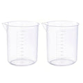 2-Pack 1000ml Plastic Lab Beakers, Large Graduated Measuring Cups with Pour Spout, Transparent PP for Science, Kitchen & Industrial Mixing - style: 1000 ML