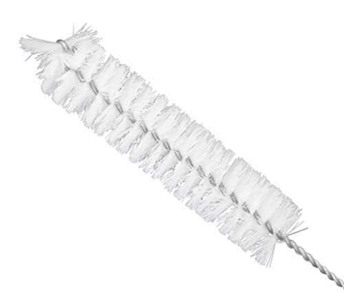 EISCO Bristle Cleaning Brush with Fan-Shaped End, 9" - Twisted Stainless Steel Wire Handle - Ideal for 0.6" - 0.8" Diameter Tubes, Bottles, Flasks, Cylinders, Jars, Vases, Cups