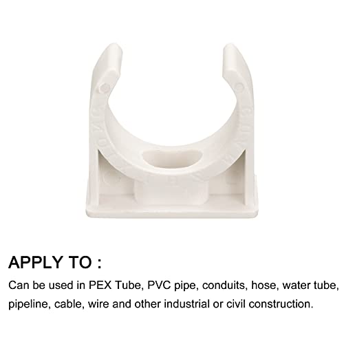 METALLIXITY PVC Water Pipe Clips (30mm/1.18") 6Pcs, Plastic U Shaped Pipe Fitting Clamps - for Tubing Hose Water Supply, White - size: 30mm/1.18"