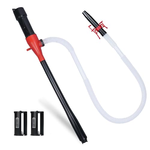 Portable Battery Powered Gas/Liquid Transfer Pump, Battery Operated Fuel/Water Transfer Pump Up to 2.2 GPM, Multi-Use Electric Siphon Pump for Gas Fuel Water Diesel - style: Locking clip pump