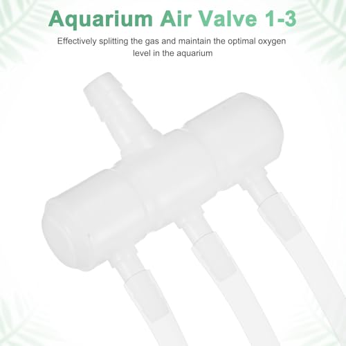 M METERXITY 5-Pack Aquarium Air Valve 8mm to 4mm 3-Ways, Plastic Air Line Tubing Splitter Connector Flow Control Pump Accessories for Aquarium/Fish Tank/Garden/Agricultural/Irrigation [White]