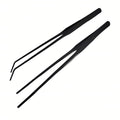 2Pcs 10.5" Reptile Stainless Steel Long Tweezers Feeding Tongs, Lizards Snake Gecko and Tarantula Supplies, Terrariums Aquarium Fish Tank Tools - 10.5" Black 2Pcs