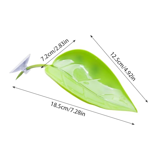 4 Pack Reptile Resting Leaves, Artificial Betta Hammock Leaves with Suction Cups, Simulation Plant Leaf for Tree Frogs, Geckos, Hermit Crabs & Aquarium Fish Tank Decor