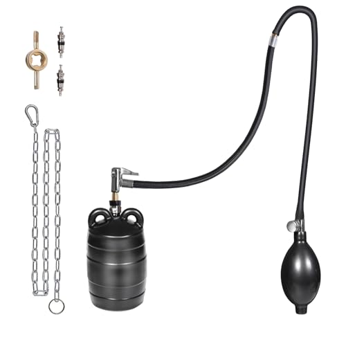 3 Inch Inflatable Pipe Plug Balloon Kit with Extension Hose,Safety Chain & Pump, Rubber Sewer Test Ball for Drain Blocking, Plumbing Pressure Testing/Leak Detection(Fits 2.8"-3.2" Pipes) - size: 3 Inch