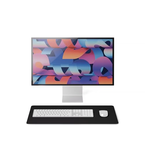 Jotsome Leather Desk Pad Mat, Non-Slip Desk Blotter Pad - Desk Protector for Office, Home, Laptop, and Desktop - color: Black, size: 24" x 14"