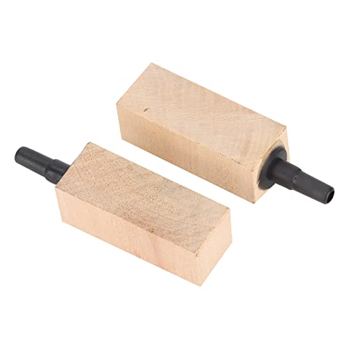 2 PCS Aquarium Wood Air Stones, Wooden Fish Tank Bubbler Stones, Air Bubble Diffuser for Pond, Hydroponic, Circulation System