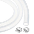 MECCANIXITY 3.3ft Clear Silicone Rubber Tubing 1/2" ID 3/4" OD Plastic Tube Flexible Air Hose for Brewing, Wine Making, Pump Siphon, 12.7mm x 19mm, with 2pcs Clamps - color: Clear, size: 1/2" x 3/4"