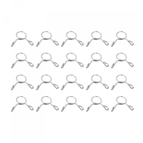 uxcell Fuel Line Hose Clips, 20pcs 6mm ID Fit 7-7.5mm OD Hose 304 Stainless Steel Water Pipe Air Tubing Spring Hose Clamps for Motorcycle Scooter - size: 6mm