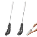 2-Pack 16 inches Long Handle Bottle Cleaning Brushes - Ideal for Coffee Glasses, Pots, Milk Cups, Mugs, Wine Bottles, and Baby Bottles (Black)
