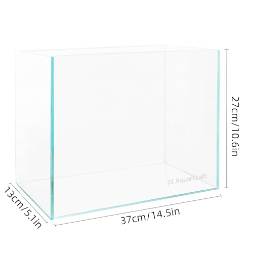 Ultra Clear Glass Fish Tank 3.5 Gallon, 5mm Thickened Rimless Aquarium Tank Low Iron, Nano Aquarium for Betta Gold Fish Shrimp，14.5”L x 5.1”W x 10.6”H - color: 3.5 Gallons, size: Nano