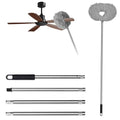 Storystore Ceiling Fan Cleaner Duster - Adjustable Duster with Extension Pole,Dusters for Cleaning Fan Blade, Walls and Cobweb (Grey) - color: Round-grey