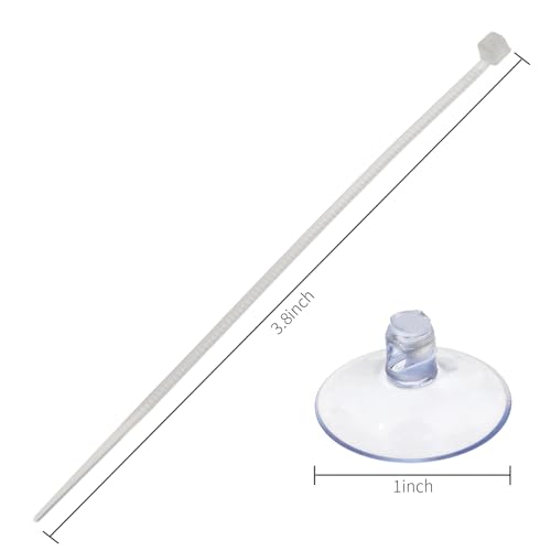 30 Packs Aquarium Suction Cup Holders with Cable Ties Clear Plastic Fish Tank Suction Cup Clips for Plants and Moss