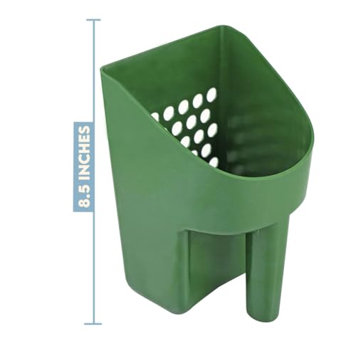 SE 3 Quart Sand Scoop Sifter with 0.5" Holes - Use for Gold and Metal Prospecting, Green - color: Green