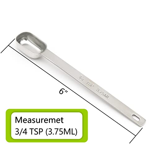 1PCS 3/4tsp (1/4tbsp, 3.75ml) Single Measuring Spoon, Stainless Steel Long Handle Individual Teaspoons Only - size: 3/4tsp|1/4tbsp|3.75ml|1/8oz