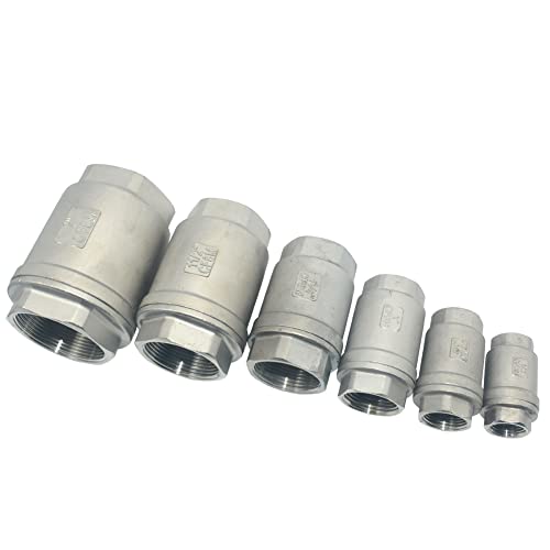 1/2" NPT Female WOG1000 Check Valve,Spring Loaded In-line Low Cracking Pressure,Stainless Steel SS316 CF8M