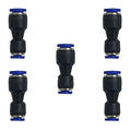 zjxed 1/4" OD x 1/8" OD Pneumatic quick Connector Push to Connect fittings Straight reducer Union/Coupler (Pack of 5) - size: 1/4 inch-1/8 inch(5pcs)