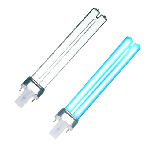 9W UV Light Bulb, Outdoor Pond UV Light Clarifier Compatible with JUP-01 UVE9 CF400 CF500 UVCP-9, Light for Fish/TurtleTank/Aquarium, 2 PCS 9W Pond Lights for G23 Base - size: 9W-UVLB-2P