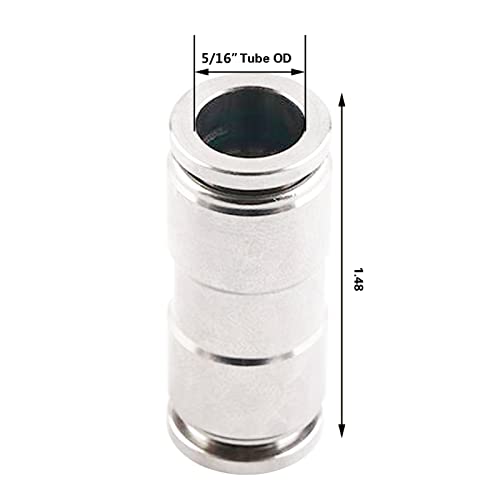 5/16 Union Straight Push to connect fittings Stainless Steel Pneumatic Push Connectors,CEKER 5/16" x 5/16" OD Tube Quick Connect Fittings Air Line Fittings for 5/16 inch Tube 2Pack - size: 5/16" OD, style: STRAIGHT