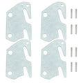 Hordion 4Pcs Wood Bed Rail Hook Plates, Wood Bed Plates with Screws for Bed Frame Bracket Headboard Footboard Replacement