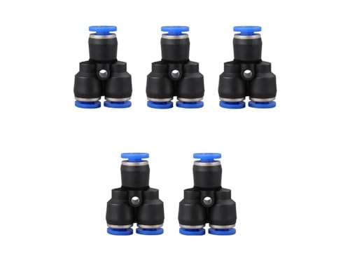 10mm OD Y splitter Push to connect Fittings,push to connect air fittings, air line push connectors (5 Pcs) - size: 0.394", style: Y spliter Union