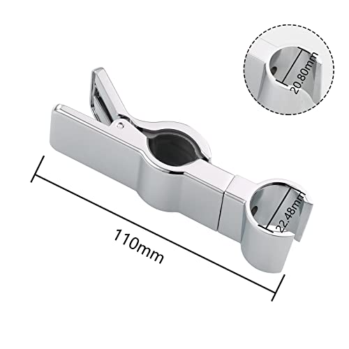 Universal Adjustable Shower Bracket, Biveah Brass Shower Head Clamp Holder for 20-25MM O.D Shower Slide Bar, Chrome, KZS010C - color: Chrome