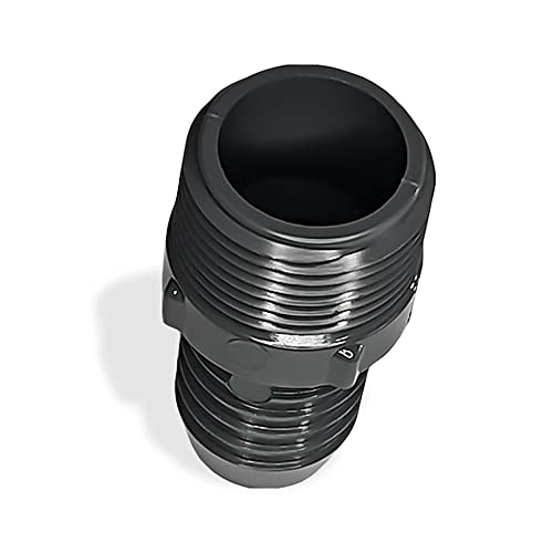 PVC Barbed Hose Connector - 1-1/4 Inch SCH 40 Barbed Insert x 1-1/4 Inch MNPT Male Pipe Thread Adapter Fitting - color: Black, size: 1-1/4 in hose connector