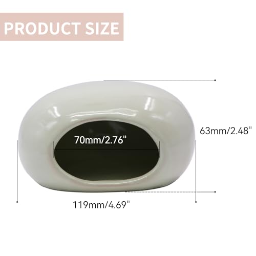 Saim Aquarium Ceramic Cave Decorations, Betta Fish Tank Accessories for Shrimp Cichlid Hiding Breeding Small Fish Bowl Hide Toys Hideout House - Light Green
