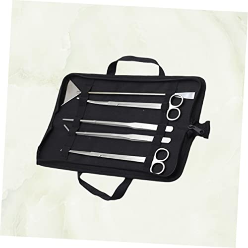 ibasenice 5pcs Aquarium Maintenance Tool Set Stainless Steel Scissors and Tweezers for Aquascaping Includes Canvas Storage Bag for Freshwater and Plant Care