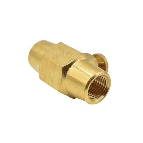 Interstate Pneumatics VBT44 - Brass Button Valve 1/4 Inch x 1/4 Inch Female NPT, Red, Small, AMT-VBT44