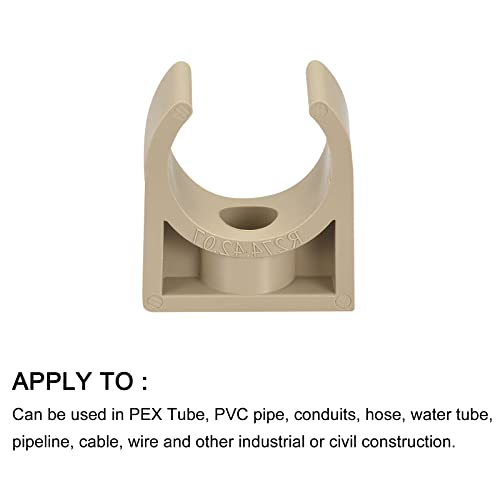 METALLIXITY PPR Water Pipe Clips (25mm/0.98") 2Pcs, Plastic U Shaped Pipe Fitting Clamps - for Tubing Hose Water Supply, Grey - size: 25mm/0.98"