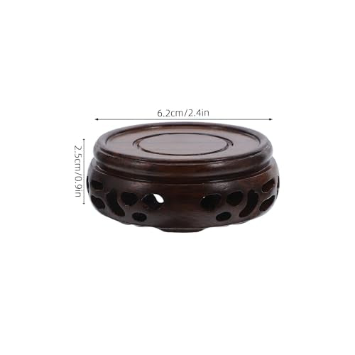 Wooden Display Stand Small round Vase Riser Pedestal Blackwood Base 5cm Diameter 2.5cm Height Stable Home Decor for Teapot Aquarium Fish Bowl