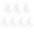 Quickun 3/8" Hose Barb 90 Degree Elbow L Fitting, Plastic 2 Way Equal Barbed Joint Splicer Mender Union Adapter Hose Fitting (Pack of 7) - size: 3/8" (7Pcs)