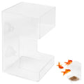 Fish Tank Dish Tray with Suction Cup 3.94x2.36 Inch Feeding Tube Turtle Transparent Fish Food Holder for Turtle Shrimp Betta Feeding (Square) - size: Square