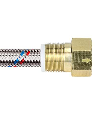 QWORK Brass One-way Check Valve, 1/2 inch Male G Thread to 1/2 inch Female G Thread - Backflow Preventer for Water Tower, Water Heater, Toilet, 2 Pack